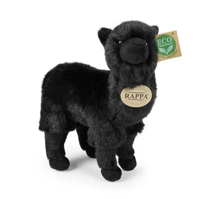 Rappa – Pliušinė tikroviška juoda lama, 23 cm, Eco-Friendly