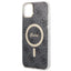 Guess Bundle Pack MagSafe 4G – rinkinys: dėklas iPhone 14 Plus + MagSafe įkroviklis (juoda/auksinė)