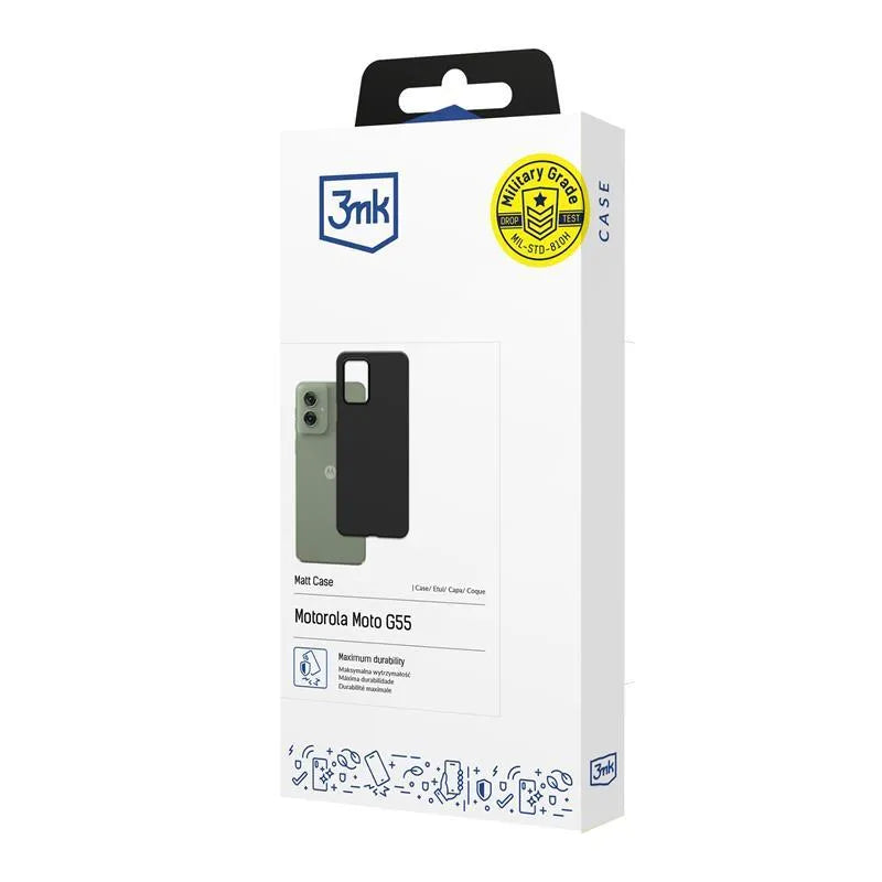 3mk Matt Case – Dėklas Motorola Moto G55 5G telefonui (Juodas)