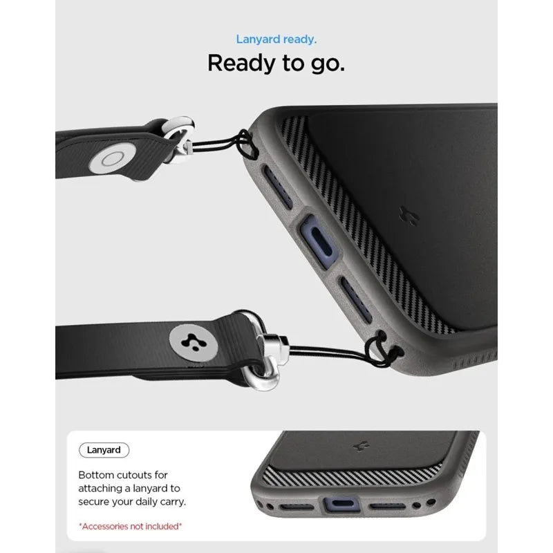 Spigen Rugged Armor Mag MagSafe – dėklas, skirtas iPhone 18 Pro / 17 Pro (pilkas)