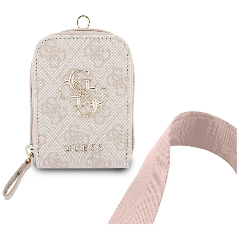 Guess 4G Metal Logo Universal Crossbody Phone Strap Small Purse – telefono dirželis/dirželis per petį su pinigine (rožinė)