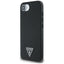 Guess Grained Triangle MagSafe – dėklas iPhone 16e (juodas)