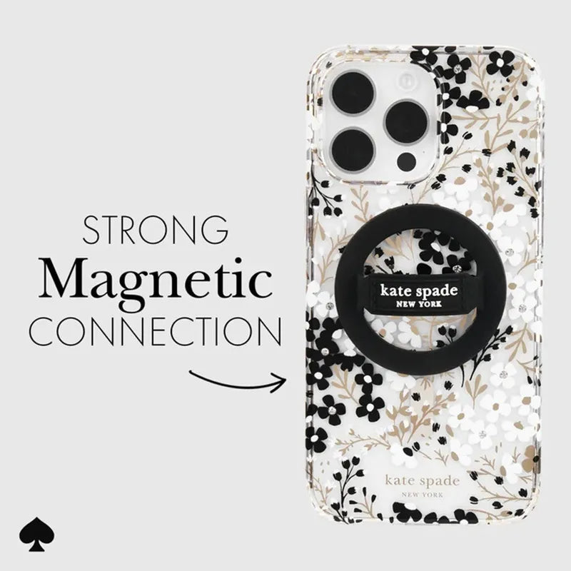 Kate Spade New York magnetinis žiedas-laikiklis – MagSafe piršto laikiklis (juodas)