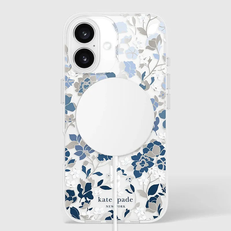 Kate Spade New York Protective Gems MagSafe – dėklas iPhone 16 (Flowerbed Blue)