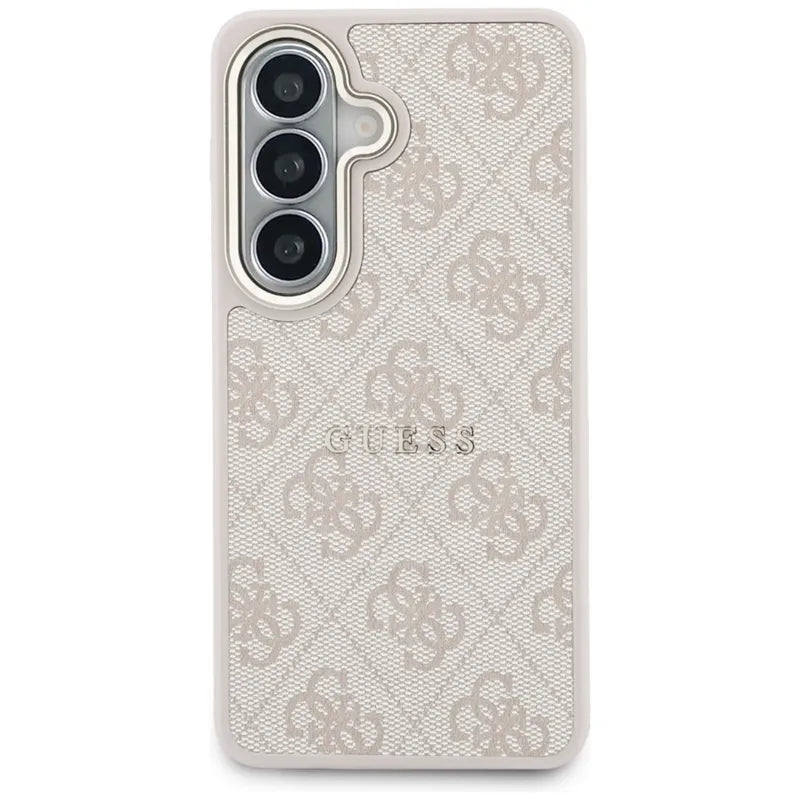 Guess 4G Embossed Ring MagSafe – Samsung Galaxy S26 dėklas (rožinis)