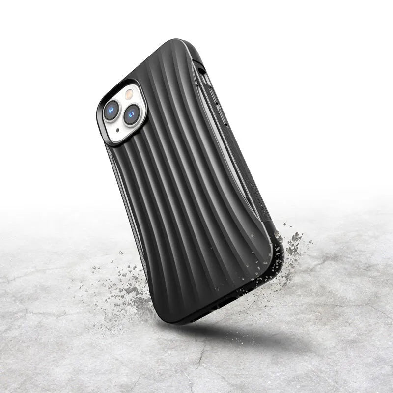 X-Doria Raptic Clutch – Biologiškai skaidus dėklas, skirtas iPhone 14 (Išbandytas kritimas iš 3m) (Juodas)