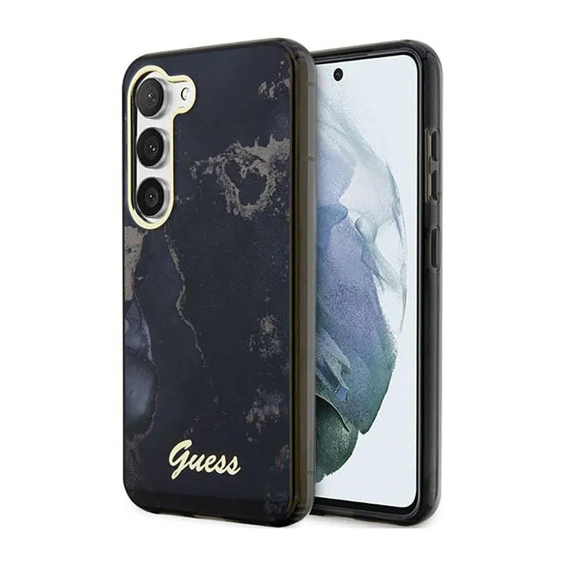 „Guess Golden Marble Collection“ – dėklas „Samsung Galaxy S23+“ (juodas)