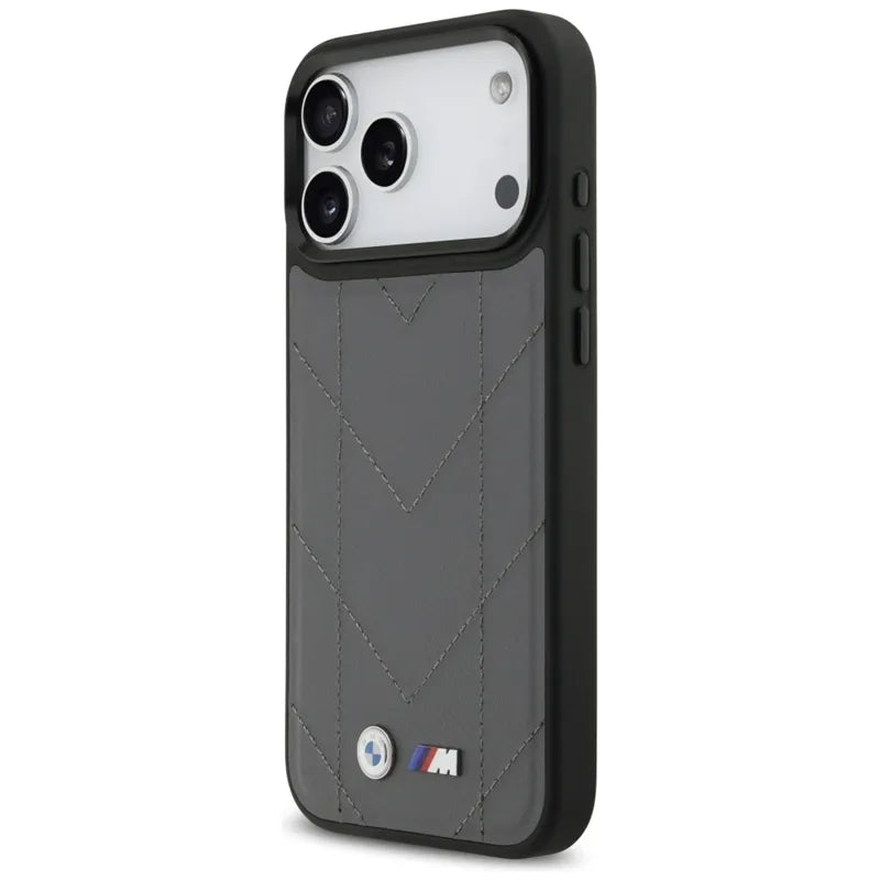 BMW M Quilted Logo MagSafe – „iPhone 17 Pro Max“ dėklas (antracito spalvos)