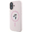 Karl Lagerfeld Silicone Karl & Choupette Ring MagSafe - Dėklas iPhone 16 Plus (rožinis)