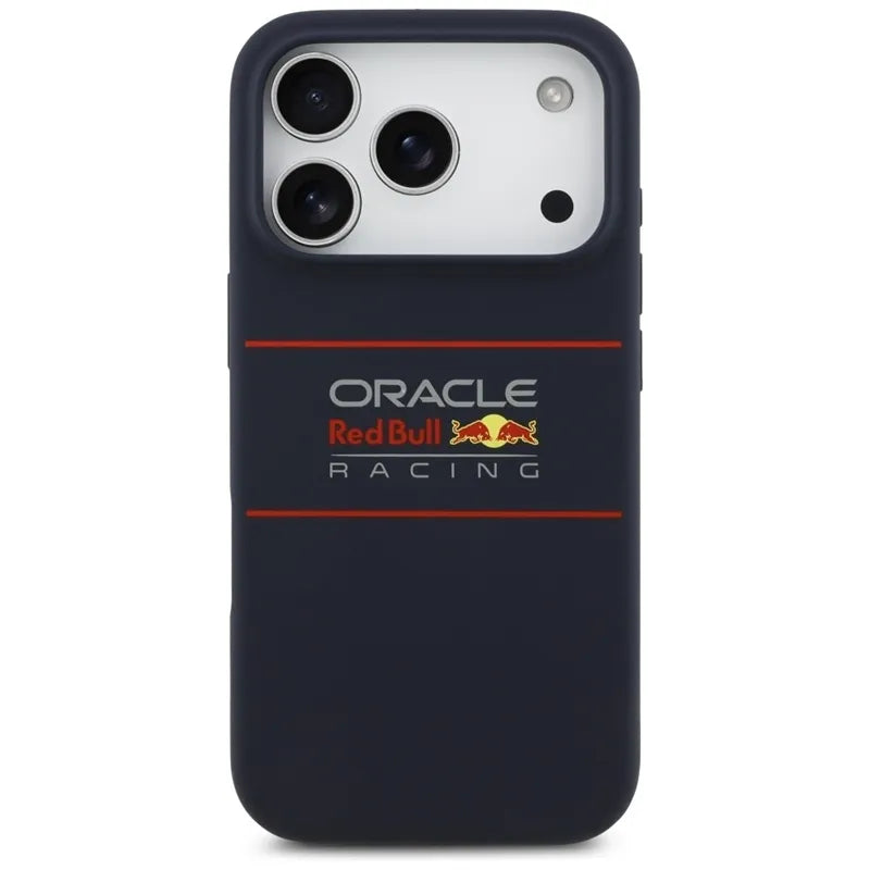 Red Bull Silicone Horizontal Centered Logo MagSafe - iPhone 17 Pro dėklas (tamsiai mėlynas)