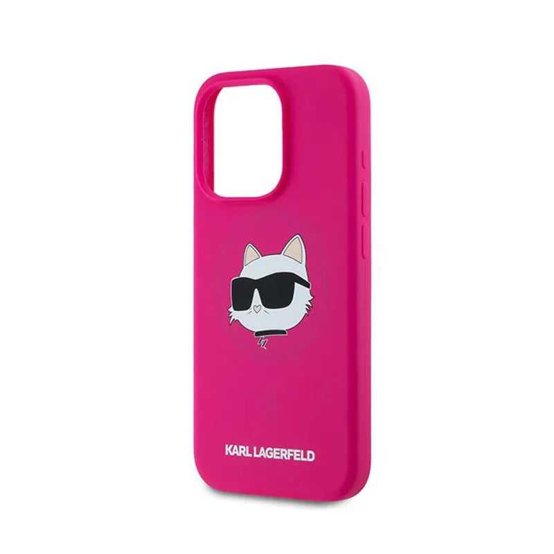 Karl Lagerfeld Silicone Choupette Head MagSafe – iPhone 15 Pro dėklas (rožinis)