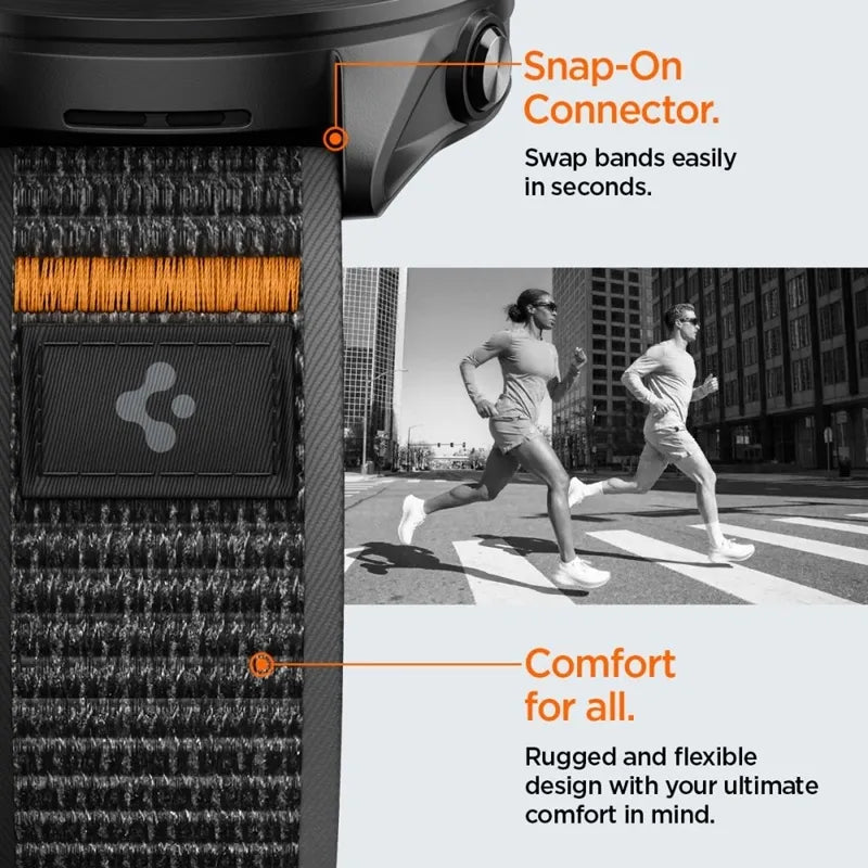 Spigen Athlex Air – Garmin QuickRelease dirželis 22 mm (Active Black / Orange)