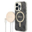„Guess“ rinkinys „Bundle Pack MagSafe 4G“ – dėklo „iPhone 14 Pro“ ir „MagSafe“ įkroviklio komplektas (juodas/auksinis)