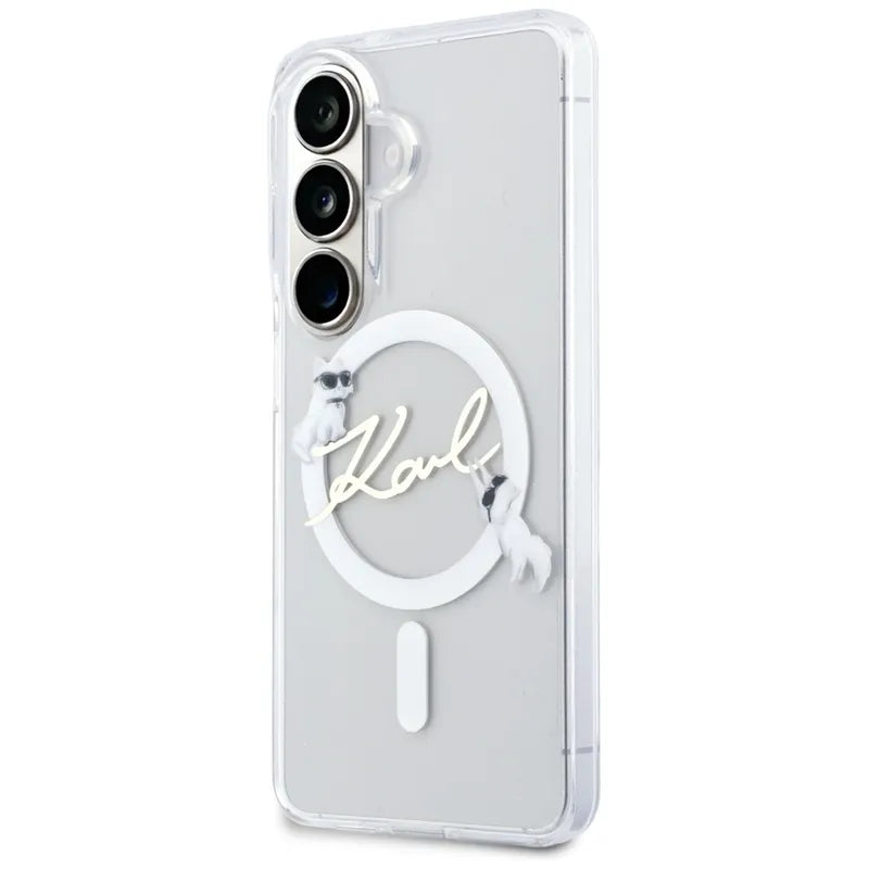 Karl Lagerfeld IML KC Script MagSafe – Samsung Galaxy S26+ dėklas (skaidrus)