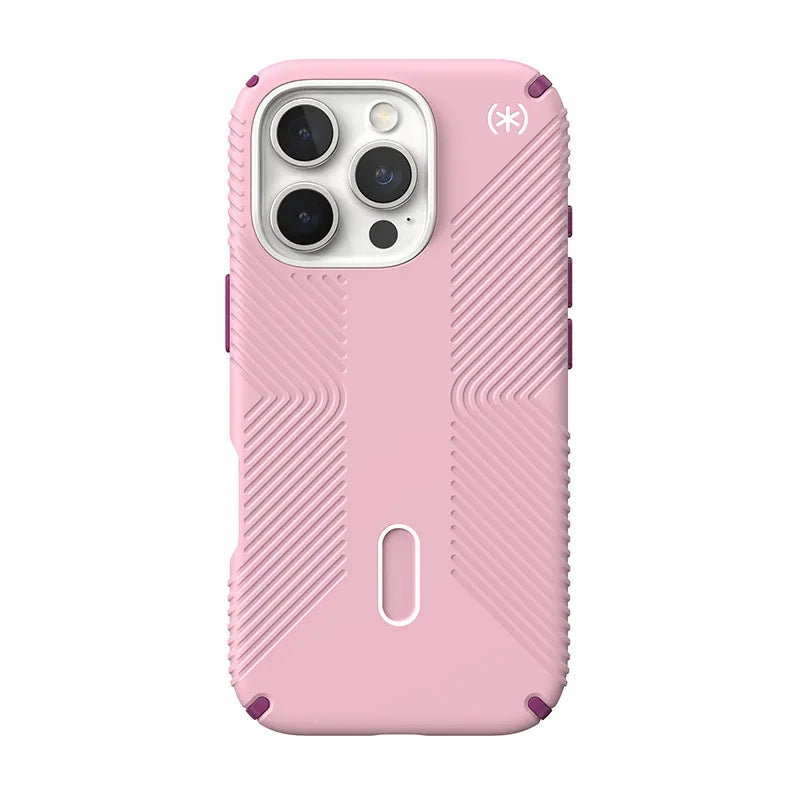 Speck Presidio2 Grip ClickLock & MagSafe – dėklas iPhone 16 Pro (Wednesday Pink / Boysenberry Purple / White)