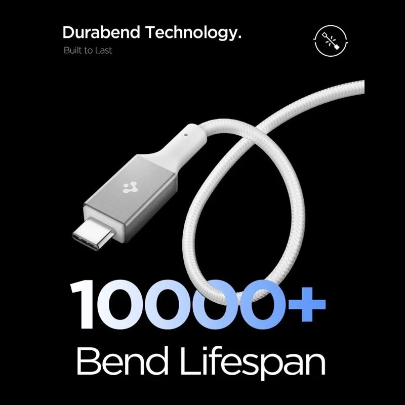 Spigen EB24015CC Essential – USB-C į USB-C PD laidas 240W 1,5m (baltas)