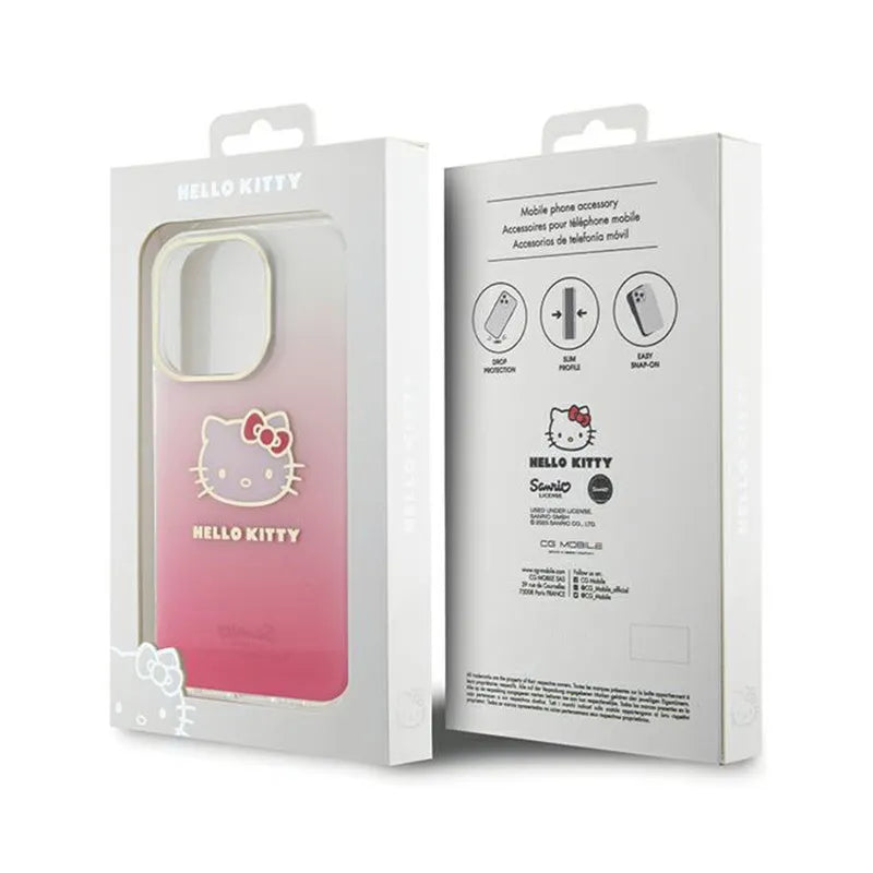 Hello Kitty IML Gradient Electrop Kitty Head - iPhone 15 Pro Max dėklas (rožinis)