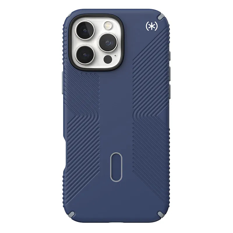 Speck Presidio2 Grip ClickLock & MagSafe – dėklas iPhone 16 Pro Max (Coastal Blue / Dust Gray / White)