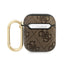 Guess 4G Script Metal Collection – dėklas Apple AirPods 1/2 gen (rudos spalvos)