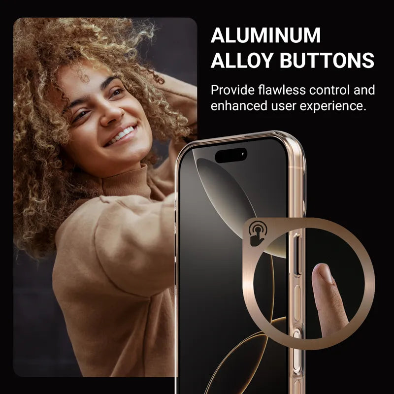 Crong Clear MAG Pro – MagSafe dėklas, skirtas iPhone 16 Pro (rudas)