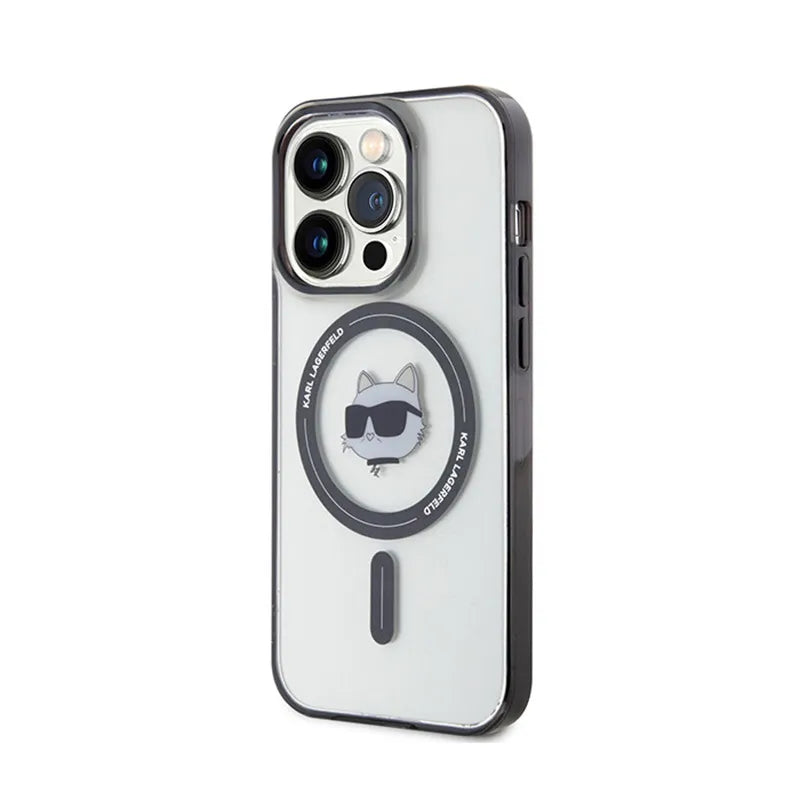 Karl Lagerfeld IML Choupette Head MagSafe – dėklas iPhone 15 Pro Max (skaidrus)