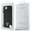 Guess Grained Triangle MagSafe – dėklas iPhone 16e (juodas)