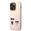 Karl Lagerfeld Liquid Silicone Karl & Choupette MagSafe dėklas, skirtas iPhone 14 Pro Max (rožinis)