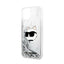 Karl Lagerfeld Liquid Glitter NFT Choupette Head – dėklas iPhone 14 Plus (sidabrinis)