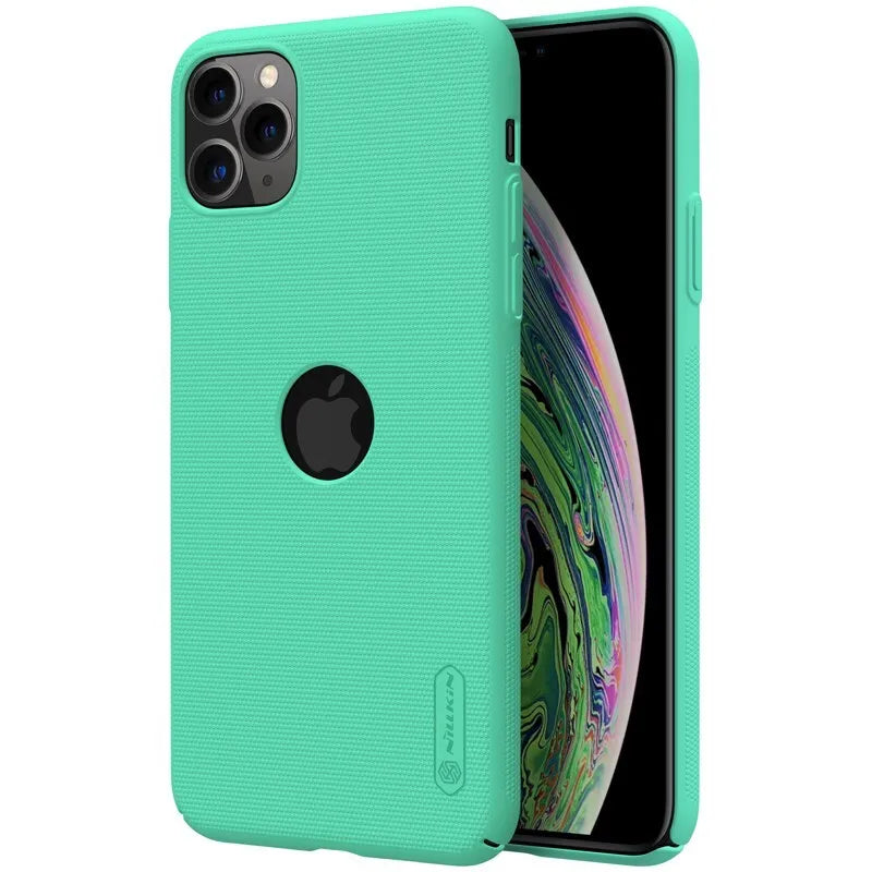 Nillkin Super Frosted Shield – dėklas Apple iPhone 11 Pro su išpjova logotipui (mėtinės žalios spalvos)