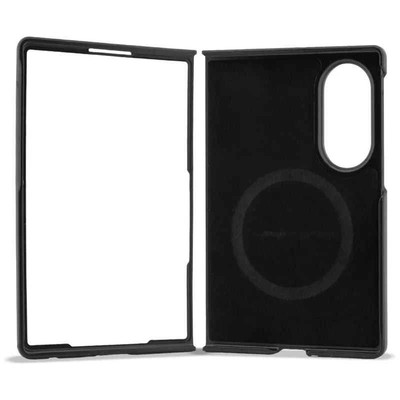 BMW M Leather Perforated Tricolor Stripe Metal Logos MagSafe – Samsung Galaxy Z Fold 8 dėklas (juodas)