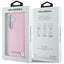 Karl Lagerfeld Saffiano Full Wrapped Elongated Metal Logo MagSafe – dėklas Samsung Galaxy S25 telefonui (rožinis)