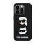 Karl Lagerfeld Silicone Karl & Choupette Heads dėklas, skirtas iPhone 15 Pro (juodas)
