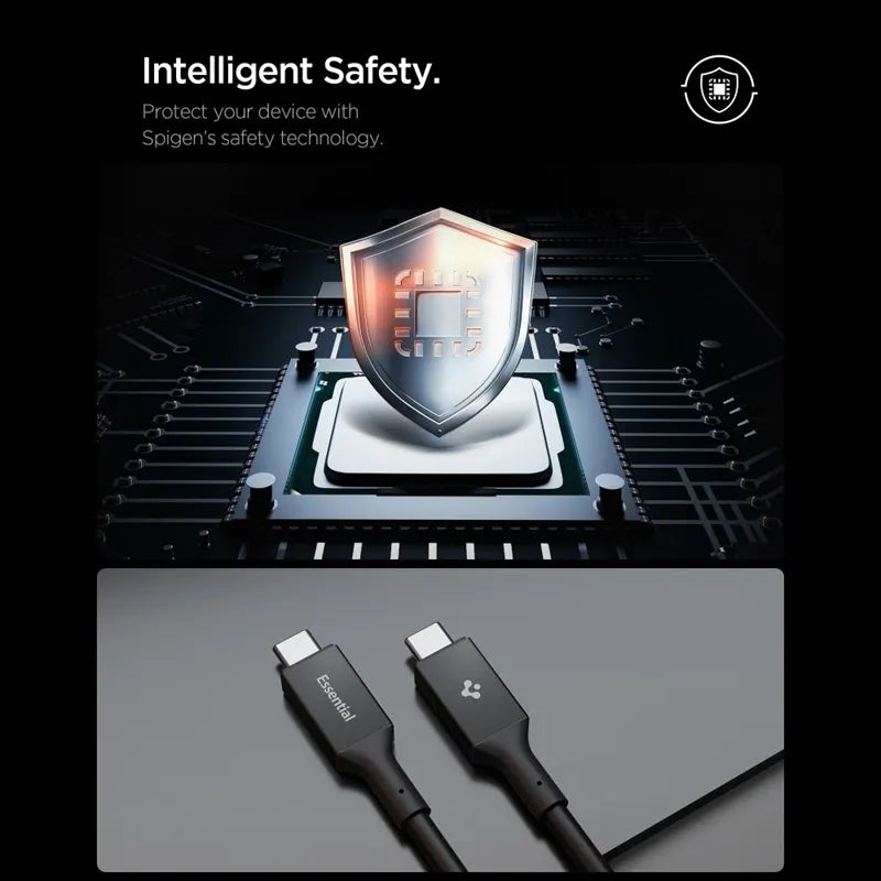 Spigen EB10020CC Essential – USB-C į USB-C PD kabelis 100W 2m (juodas)