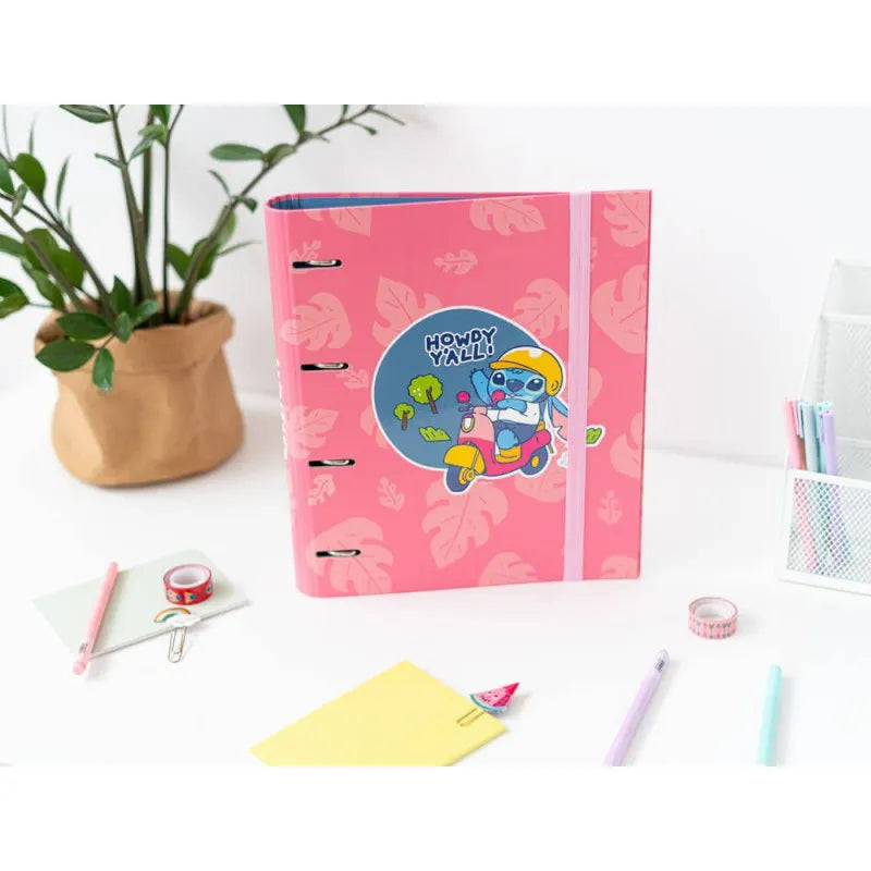 Disney Stitch – A4 segtuvas (4 žiedai, elastinė juostelė)