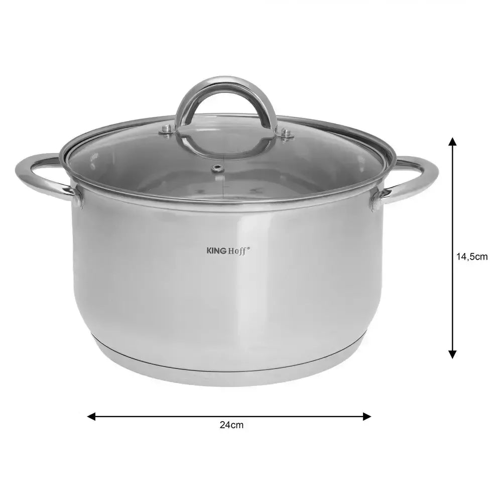 KINGHoff nerūdijančio plieno puodų rinkinys su dangčiais, 6 dalių KH-4447