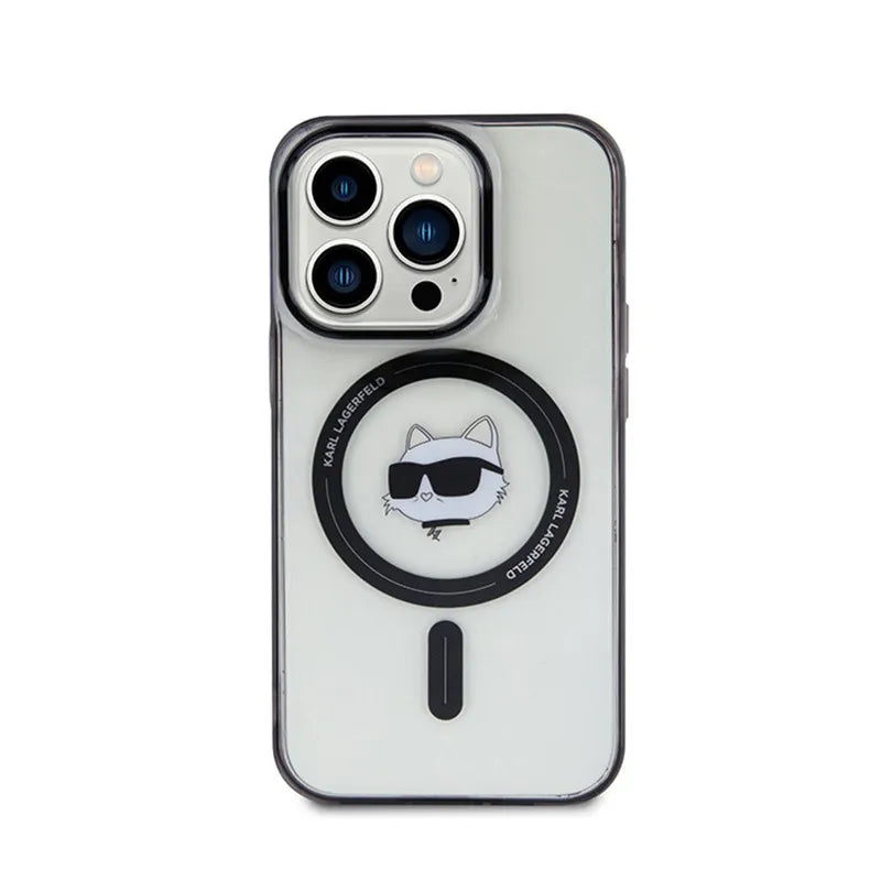 Karl Lagerfeld IML Choupette Head MagSafe – dėklas iPhone 15 Pro Max (skaidrus)