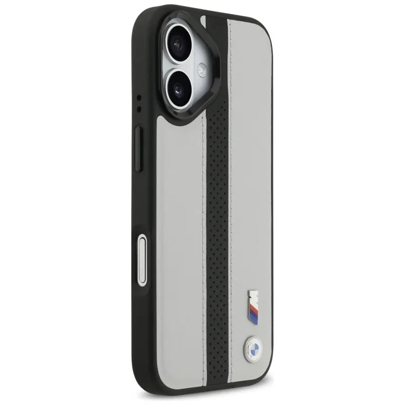 BMW M Perforated Stripe Logo MagSafe – iPhone 17 dėklas (pilkas)