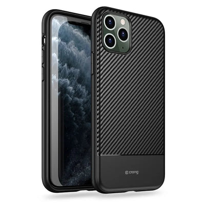 „Crong Prestige Carbon Cover“ – „iPhone 11 Pro“ dėklas (juodas)
