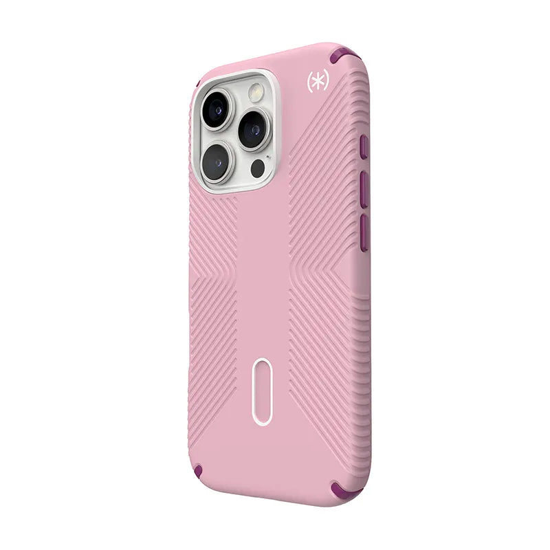 Speck Presidio2 Grip ClickLock & MagSafe – dėklas iPhone 16 Pro (Wednesday Pink / Boysenberry Purple / White)