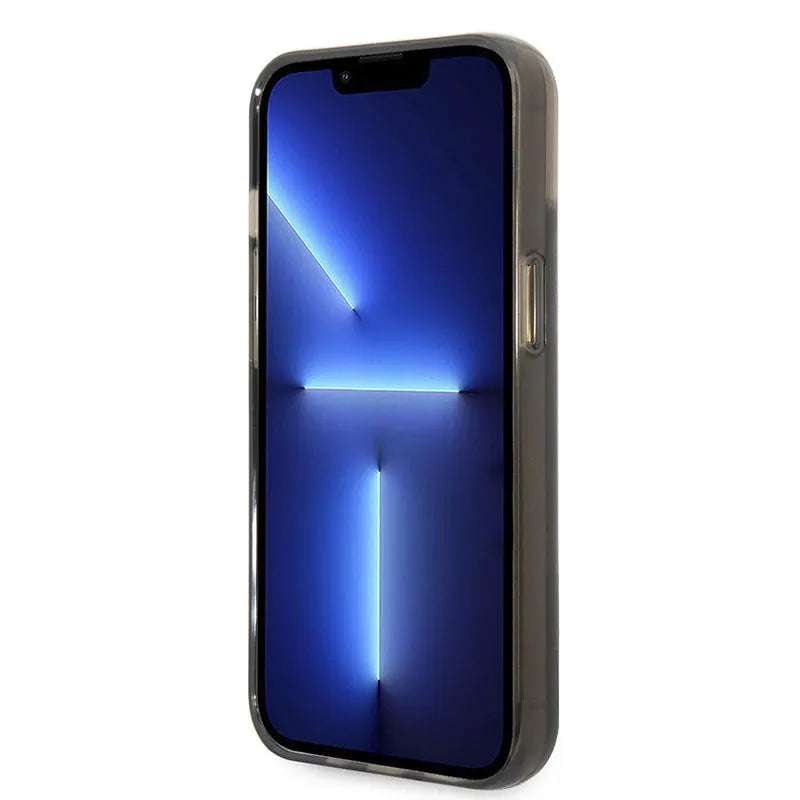 Karl Lagerfeld Liquid Glitter Translucent Elongated Logo dėklas – dėklas iPhone 14 Plus (juodas)