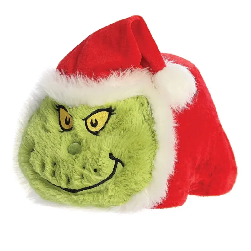 Grinch – Pliušinis žaislas / pagalvėlė Grinch su Kalėdų Senelio kostiumu, 25 cm, iš „Spudsters“ kolekcijos