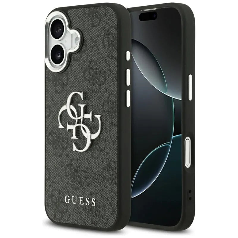 Guess 4G Big 4G Classic Logo – dėklas iPhone 17 (juodas / sidabrinis)