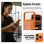 Crong Hybrid Matte Magnetic – MagSafe dėklas telefonui iPhone 17 Pro (oranžinis)