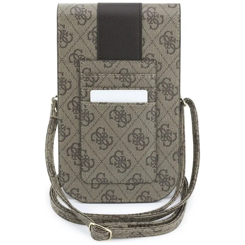 Guess 4G & Classic Logos Stripe Strap – telefono rankinė (ruda)