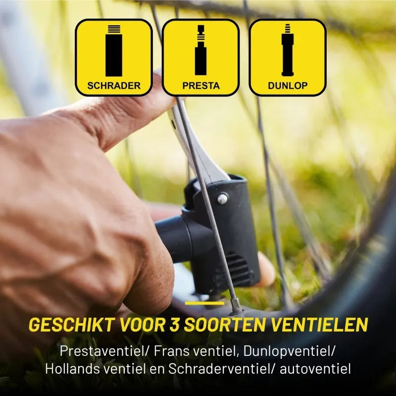 Dunlop – Grindinė pompa dviračiams, kamuoliams, čiužiniams su manometru (mėlyna)