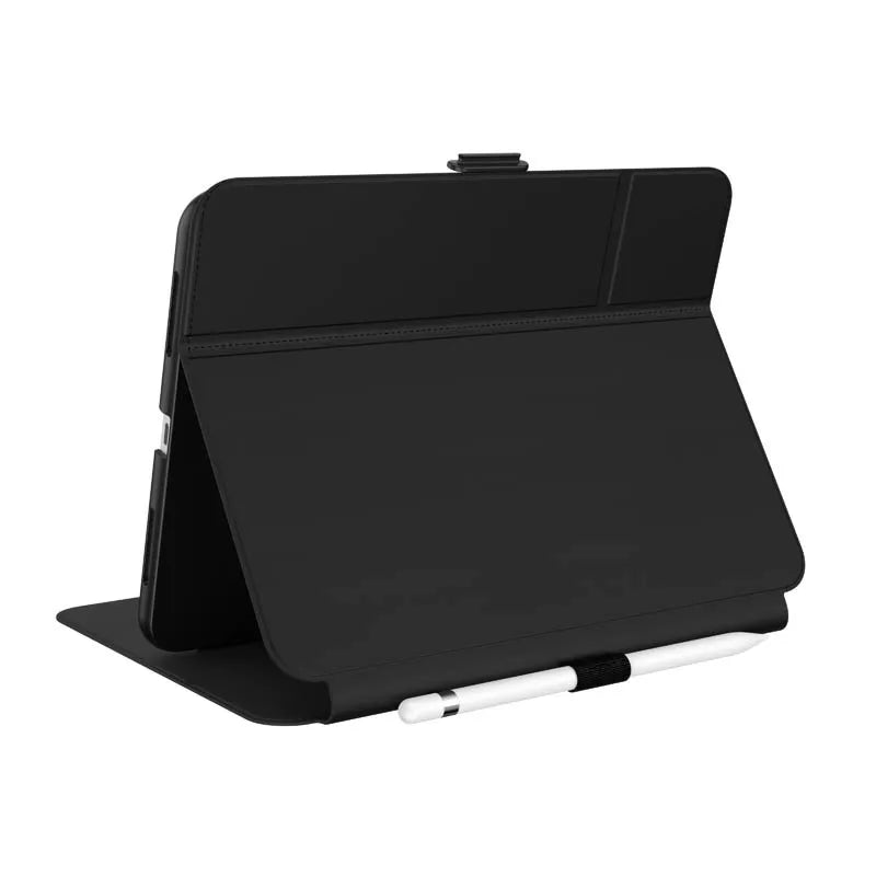 Speck Balance Folio – iPad 11" (2025) / 10.9" (2022) dėklas su MICROBAN danga, magnetu ir stovu (juodas)