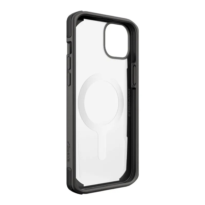 X-Doria Raptic Secure MagSafe – biologiškai skaidus dėklas, skirtas iPhone 14 Plus (išbandyta apsauga kritimo atveju iki 4m) (juodas)