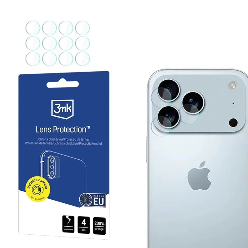 3mk Lens Protection – Fotoaparato objektyvo stiklas, skirtas iPhone 17 Pro (4 komplektai)