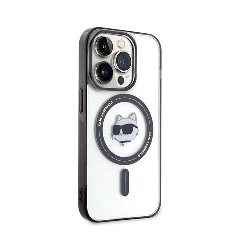 Karl Lagerfeld IML Choupette Head MagSafe – dėklas iPhone 15 Pro Max (skaidrus)