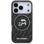 Karl Lagerfeld IML Glitter Karl & Choupette Heads Logo MagSafe – dėklas iPhone 17 Pro (juodas)